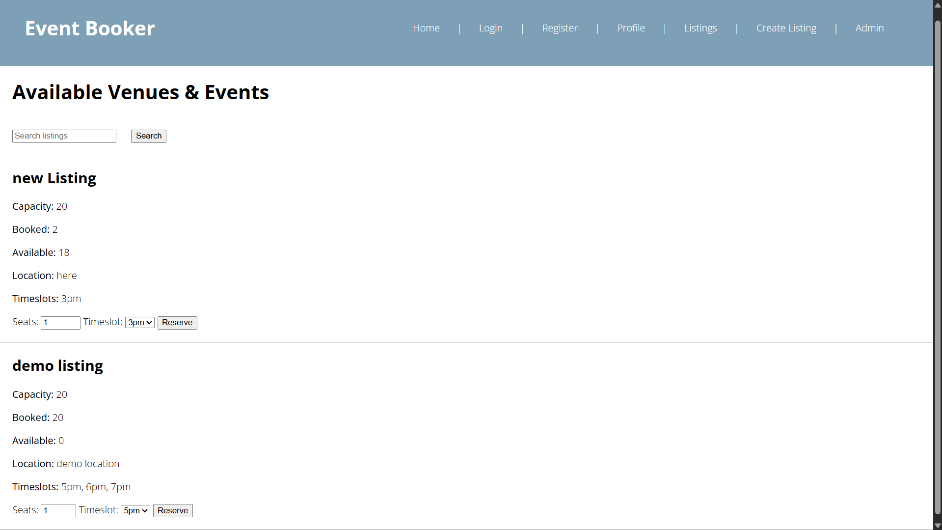 Event Booking Thumbnail